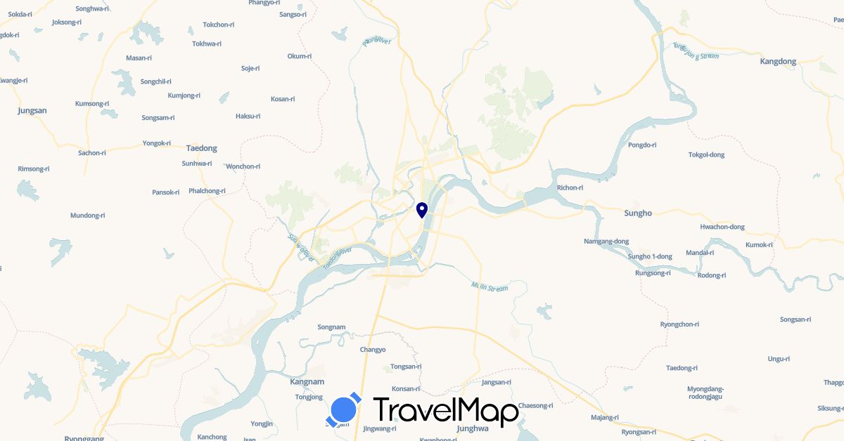 TravelMap itinerary: driving in North Korea (Asia)